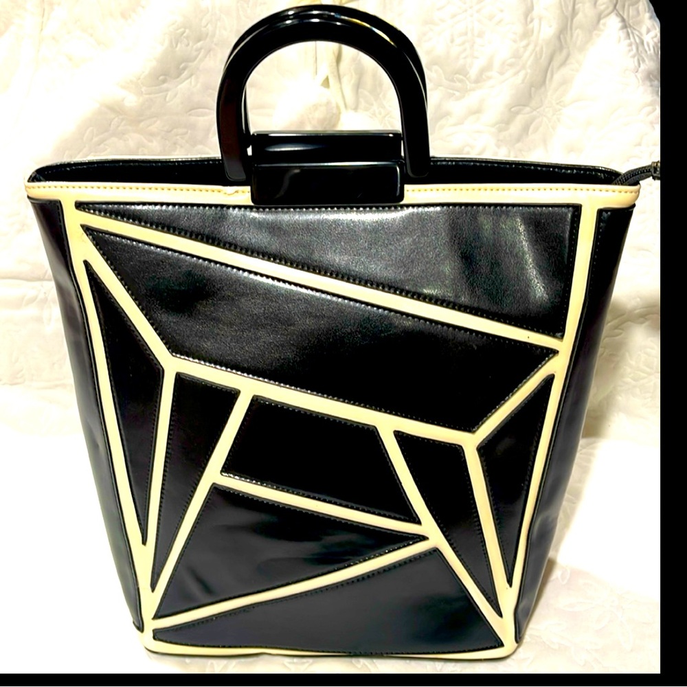 Black & Bone White Leather Tote Purse